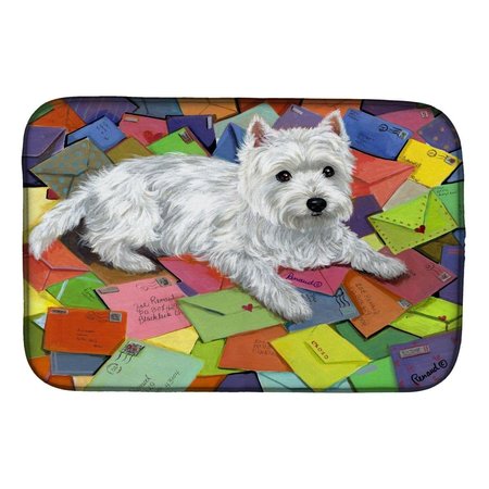 CAROLINES TREASURES Carolines Treasures PPP3289DDM 14 x 21 in. Westie Zoes Mail Dish Drying Mat PPP3289DDM